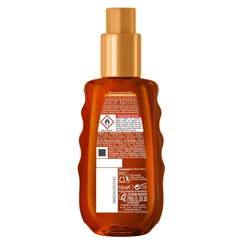 Garnier Delial Olio Abbronzante Protettivo Spf 20. Abbronzatura ottimale, effetto satinato, resistente all'acqua, non appiccicoso 150ml