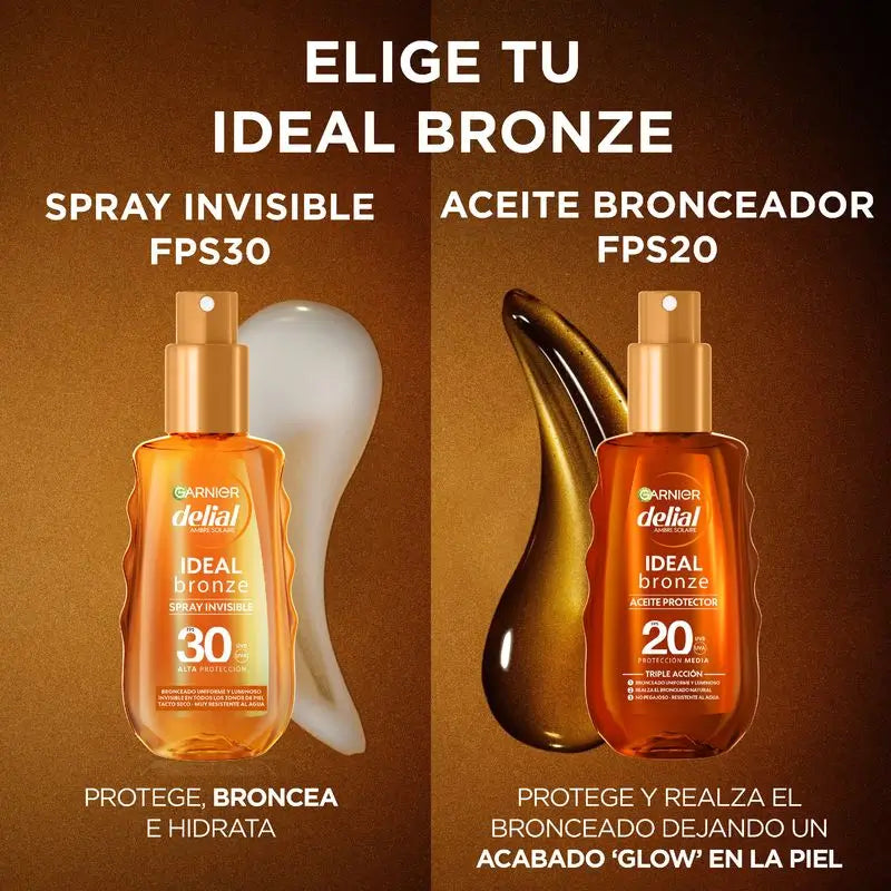 Garnier Delial Olio Abbronzante Protettivo Spf 20. Abbronzatura ottimale, effetto satinato, resistente all'acqua, non appiccicoso 150ml