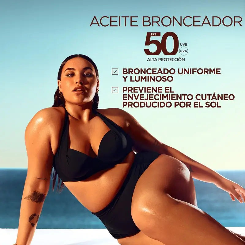 Garnier Delial Ideal Bronze Olio Protettivo Fps 50 Per un'abbronzatura uniforme e luminosa - 150Ml