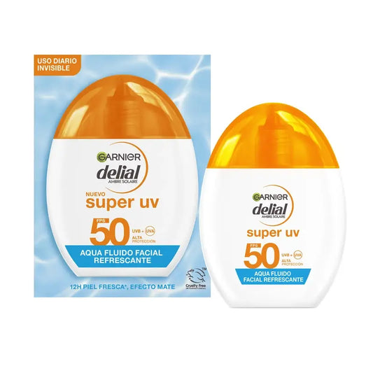 Garnier Acqua Delial Fluido Viso Rinfrescante Spf 50 Invisibile, 40 ml
