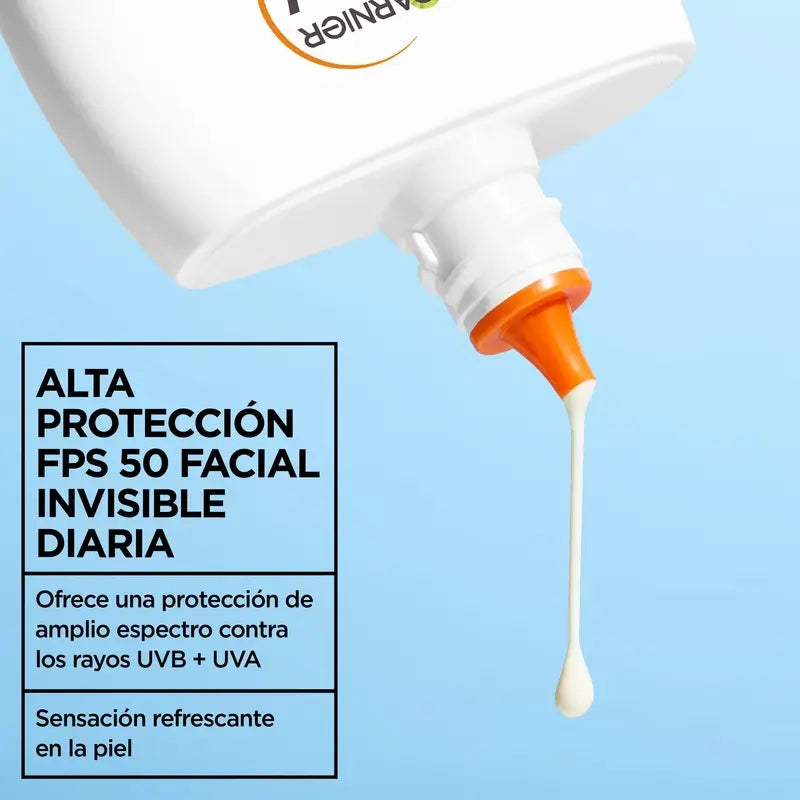 Garnier Acqua Delial Fluido Viso Rinfrescante Spf 50 Invisibile, 40 ml