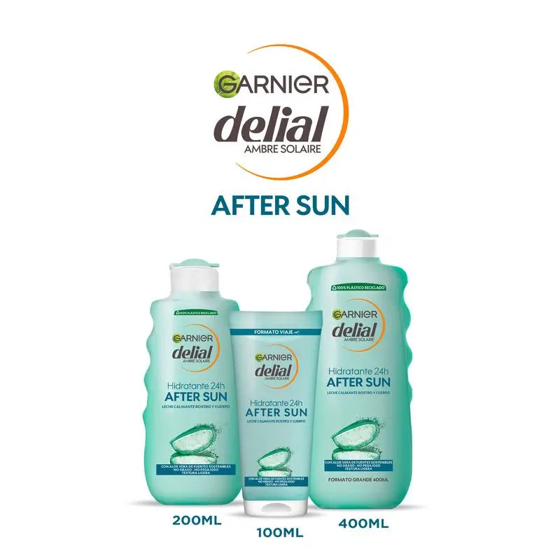 Garnier Delial Latte Idratante Doposole Lenitivo con Aloe Naturale 100 Ml Formato Viaggio