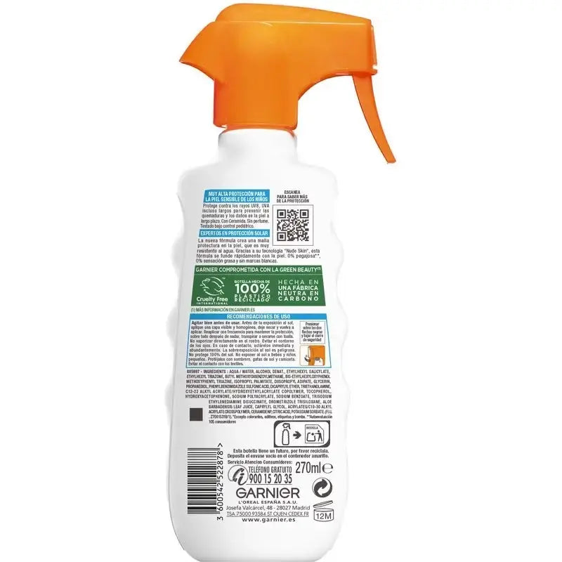 Garnier Delial Protezione Solare Bambini Spf50 Per Pelli Leggere e Sensibili. Pediatrico, 270ml