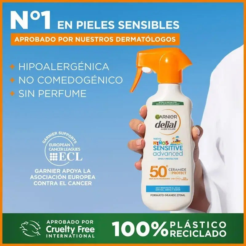 Garnier Delial Protezione Solare Bambini Spf50 Per Pelli Leggere e Sensibili. Pediatrico, 270ml