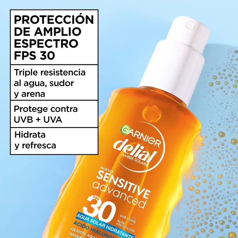 Garnier Delial Delial Sensitive Advanced Acqua idratante solare Spf 30, 150ml