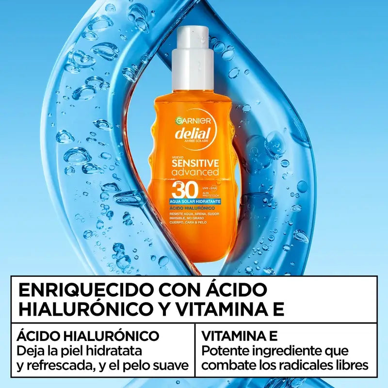 Garnier Delial Delial Sensitive Advanced Acqua idratante solare Spf 30, 150ml