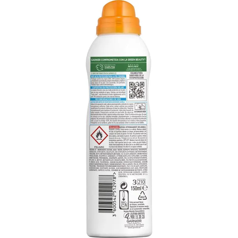 Garnier Delial Sensitive Advanced Ip50+ Mist Per pelli sensibili, chiare e intolleranti al sole. Pediatrico, 150 ml
