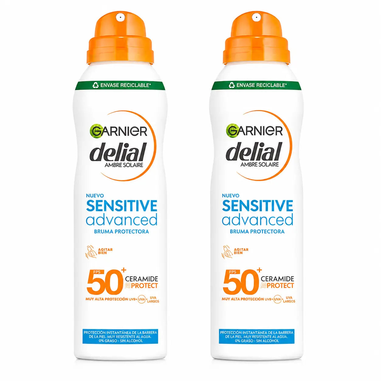 Garnier Delial Sensitive Advanced Ip50+ Mist Per pelli sensibili, chiare e intolleranti al sole. Pediatrico, 150Ml , confezione da 2