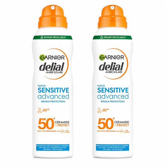 Garnier Delial Sensitive Advanced Ip50+ Mist Per pelli sensibili, chiare e intolleranti al sole. Pediatrico, 150Ml , confezione da 2