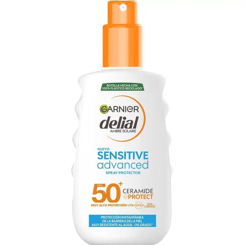 Garnier Delial Sensitive Advanced Ip50+ Per pelli chiare, sensibili e intolleranti al sole. Resistente all'acqua, 150 ml