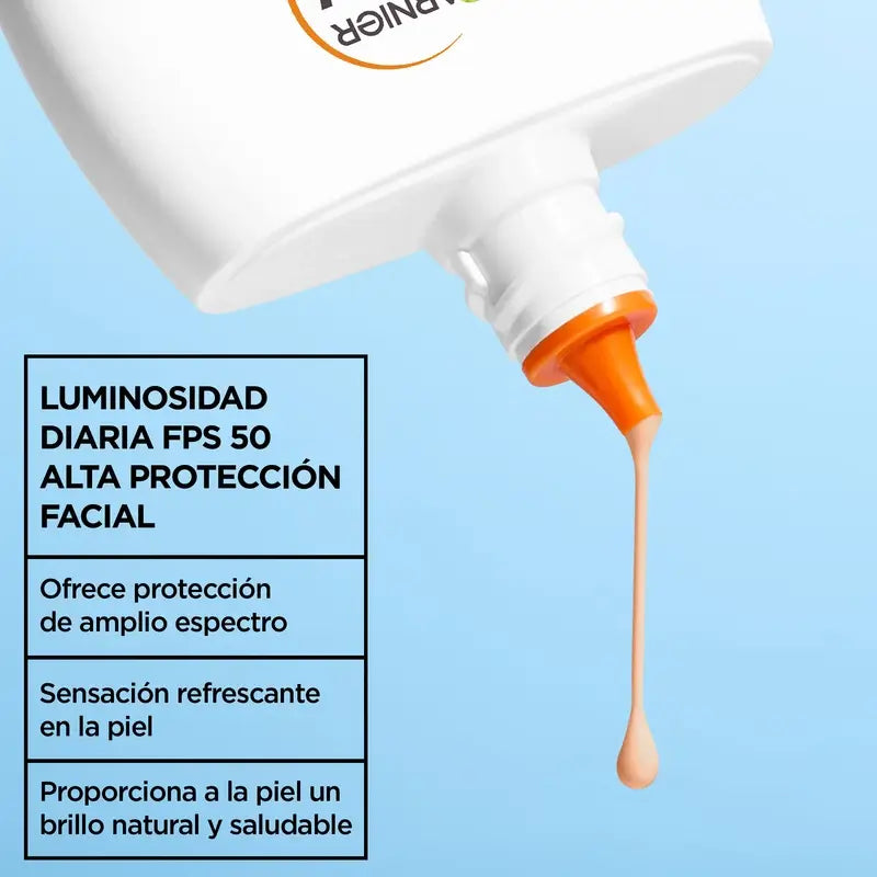 Garnier Delial Acqua Super Uv Fluido Viso Rinfrescante Spf 50 Effetto Opaco, 50 ml