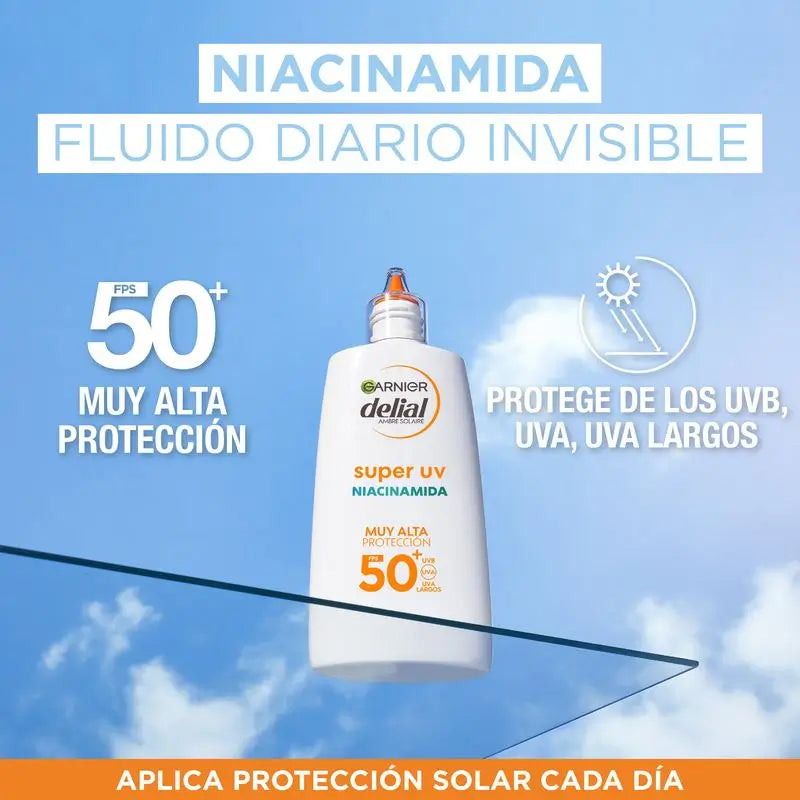 Garnier Delial Super Uv Niacinamide Fps50+ Crema Fluida Quotidiana Anti-Imperfezioni