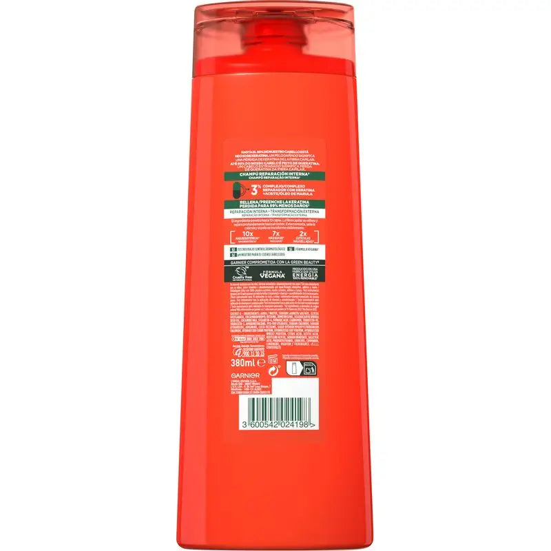 Garnier Fructis Shampoo Addio Danni Con Olio di Marula Per Capelli Danneggiati 380Ml
