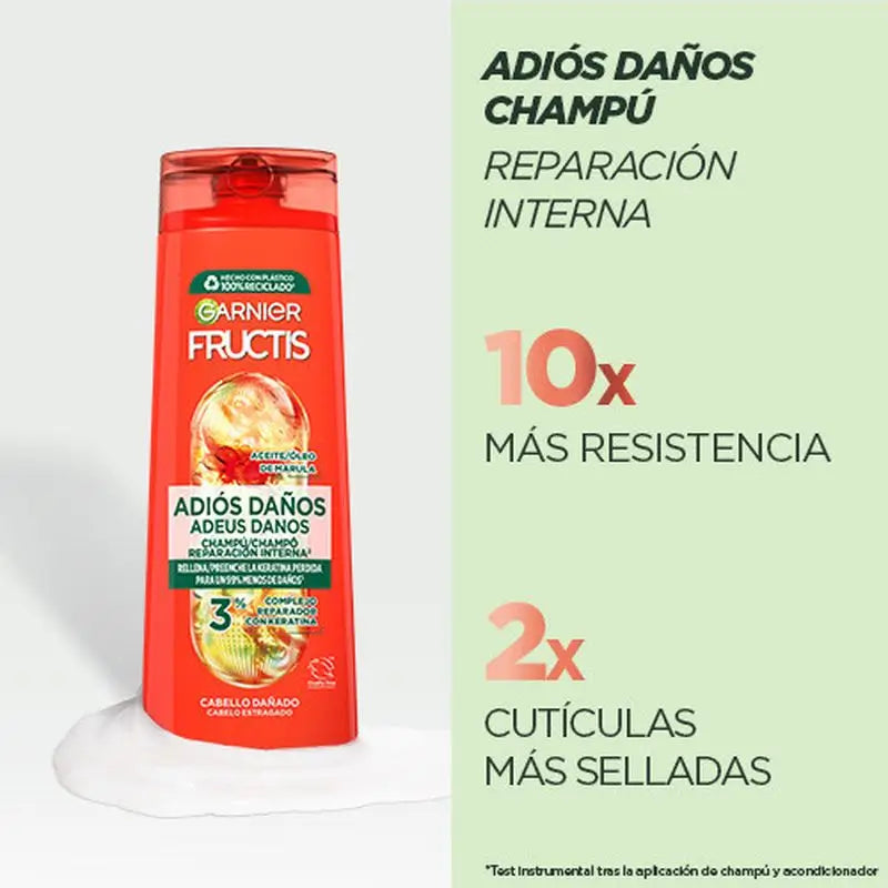Garnier Fructis Shampoo Addio Danni Con Olio di Marula Per Capelli Danneggiati 380Ml