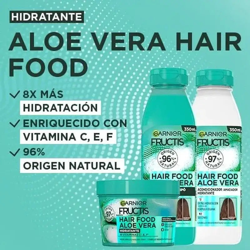 GarnierFructis Hair Food Aloe Vera 3 In 1 Maschera Idratante 400 Ml Per Capelli Disidratati