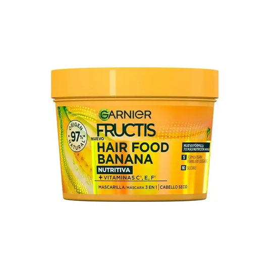 GarnierFructis Hair Food Banana 3 In 1 Maschera Nutriente 400ml per capelli secchi