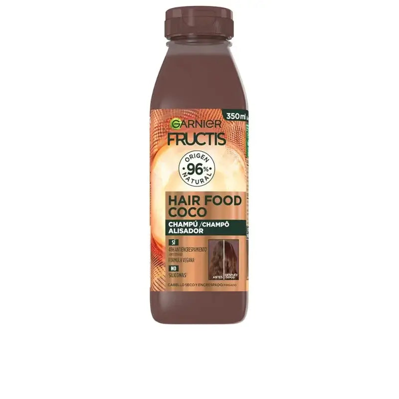 GarnierFructis Hair Food Shampoo lisciante al cocco 350 Ml Per capelli secchi e crespi