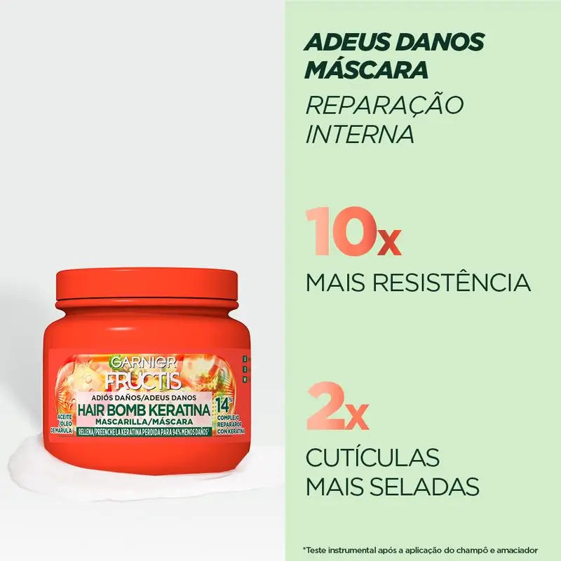 Garnier Fructis Maschera Addio Danni con Olio di Marula per Capelli Danneggiati 320Ml