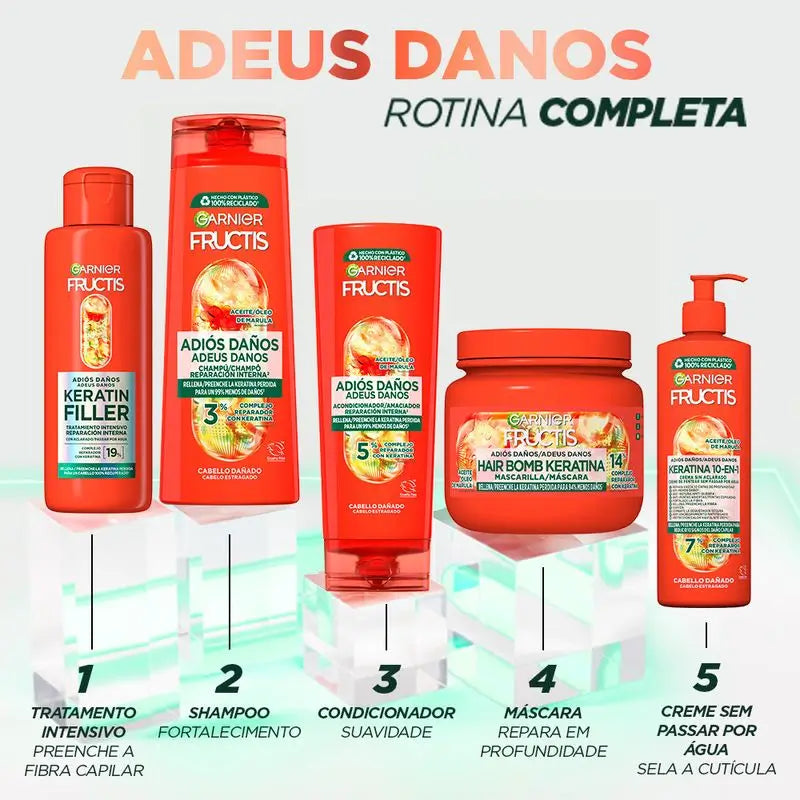 Garnier Fructis Maschera Addio Danni con Olio di Marula per Capelli Danneggiati 320Ml