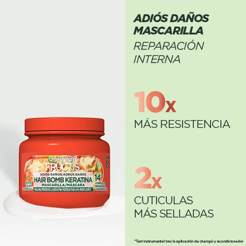 Garnier Fructis Maschera Addio Danni con Olio di Marula per Capelli Danneggiati 320Ml