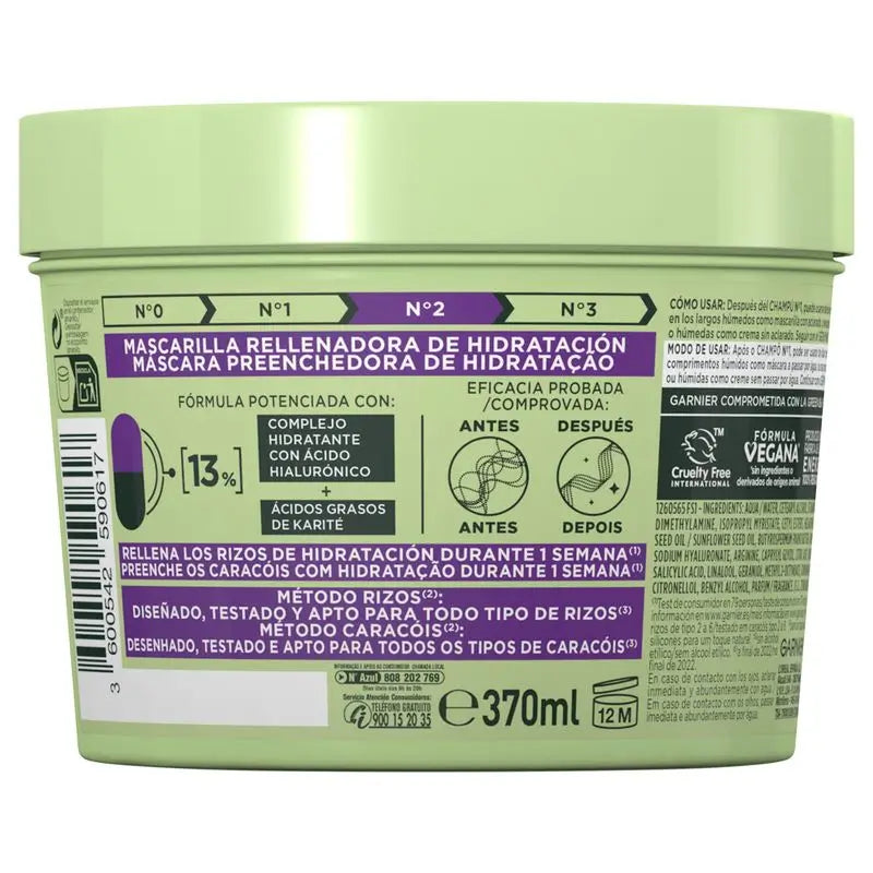 Garnier Fructis Curl Method Curl Mask #2 Per ricci idratati per 1 settimana 370Ml