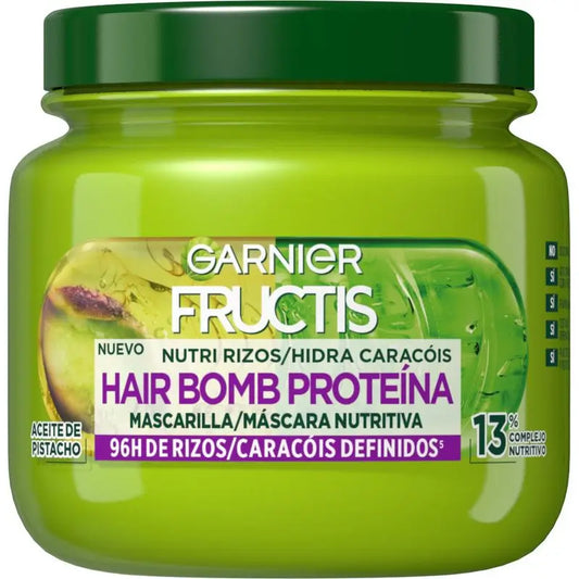 Garnier Fructis Nutri Curls Maschera per capelli nutriente alle proteine con olio di pistacchio 320 Ml.