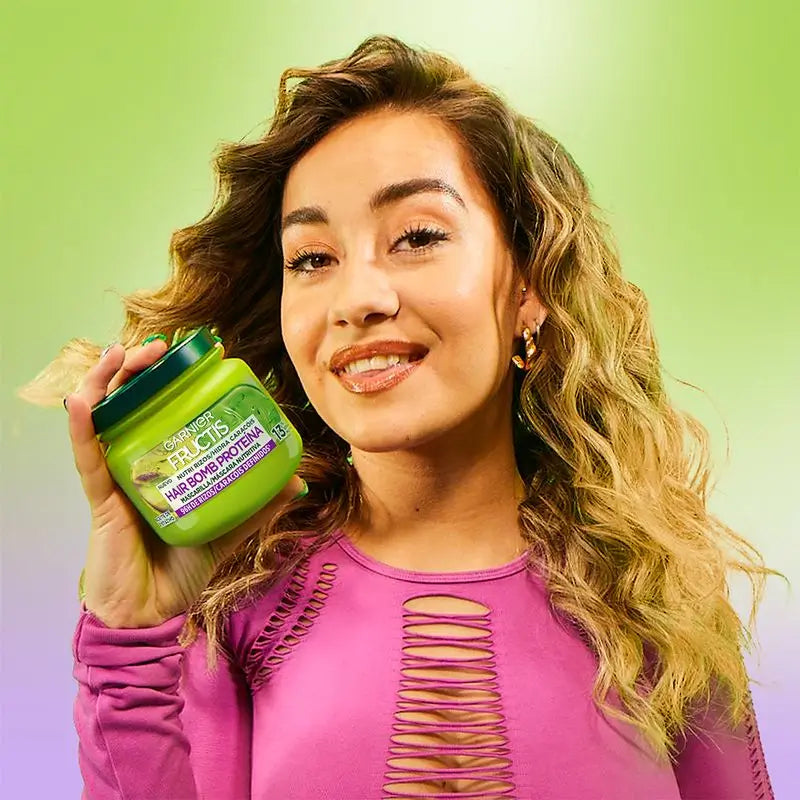 Garnier Fructis Nutri Curls Maschera per capelli nutriente alle proteine con olio di pistacchio 320 Ml.