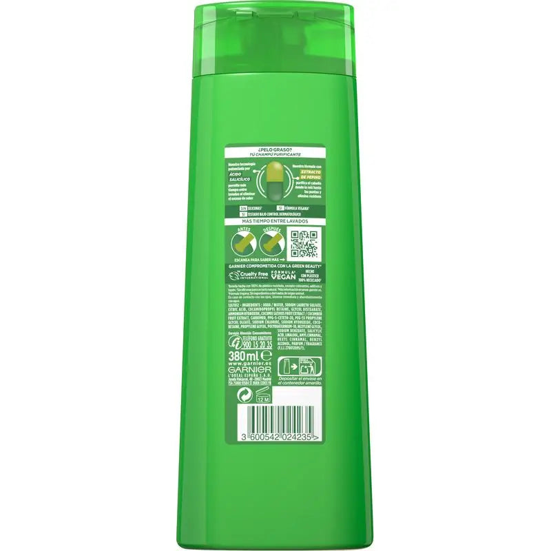 Garnier Fructis Pure Fresh Shampoo purificante al cetriolo per capelli grassi 380ml