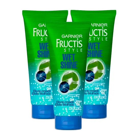 Garnier Fructis Style Gel Lucentezza Effetto Bagnato, Confezione 3 x 250 Ml