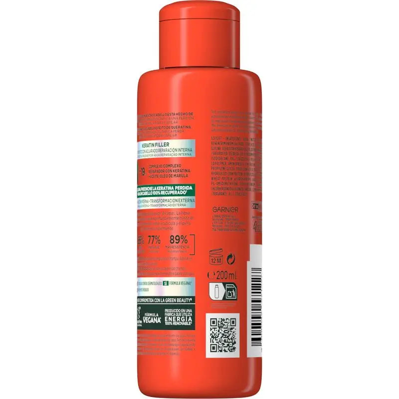 Garnier Fructis Keratin Filler Trattamento Intensivo Addio Danni Con Olio di Marula Per Capelli Danneggiati 200Ml