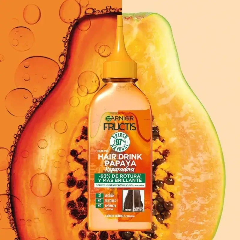 Garnier Fructis Hair Drink Papaya Trattamento laminante riparatore per capelli, 200ml