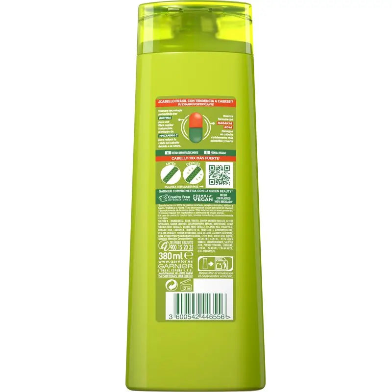 Garnier Fructis Vitamin Force Shampoo all'arancia rossa, vitamina C e biotina per capelli con tendenza alla caduta - 380 Ml