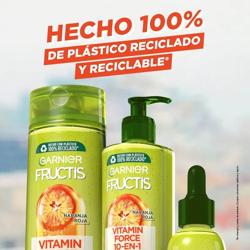 Garnier Fructis Vitamin Force Shampoo all'arancia rossa, vitamina C e biotina per capelli con tendenza alla caduta - 380 Ml