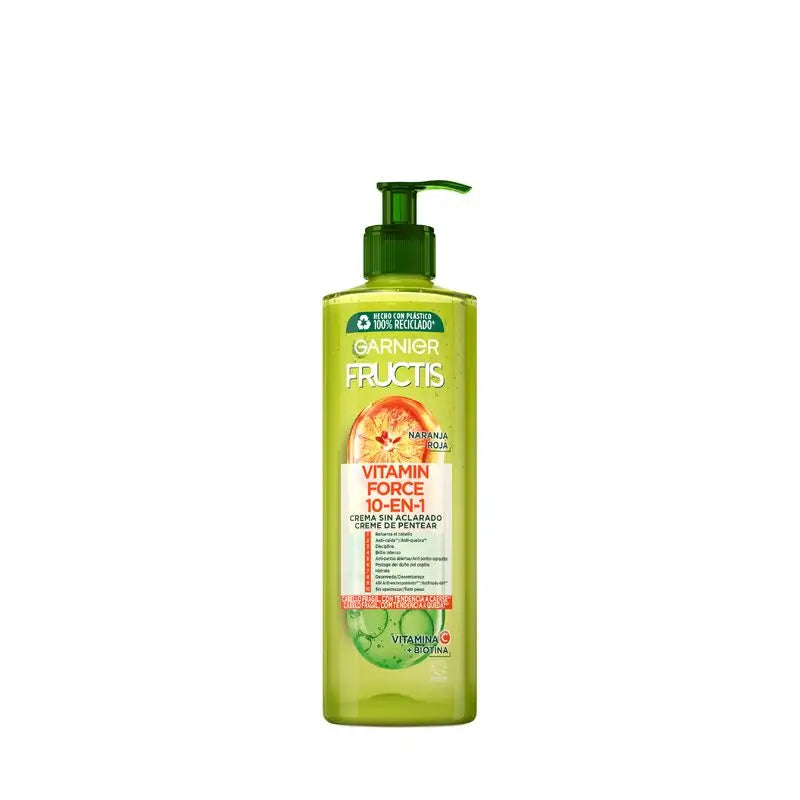 Garnier Fructis Vitamin Force Crema senza risciacquo con arancia rossa, vitamina C e biotina per capelli con tendenza alla caduta - 400 ml
