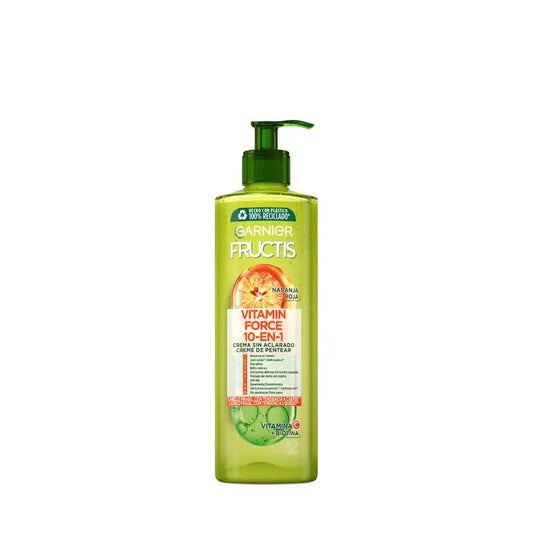 Garnier Fructis Vitamin Force Crema senza risciacquo con arancia rossa, vitamina C e biotina per capelli con tendenza alla caduta - 400 ml