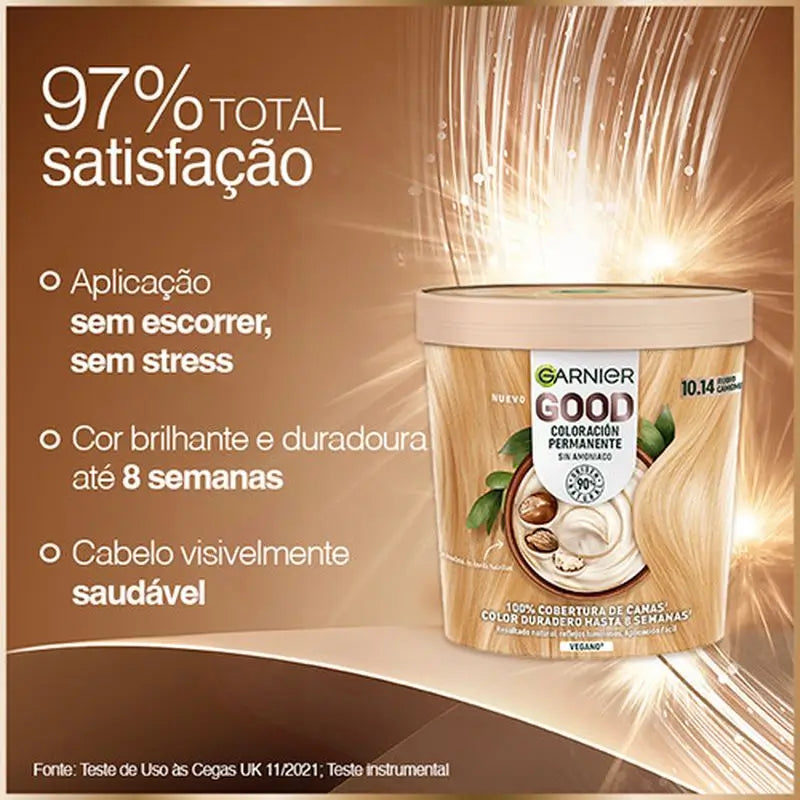 Garnier Good Colorazione Permanente Senza Ammoniaca, 90% Origine Naturale Tonalità 10.14 Biondo Camomilla.