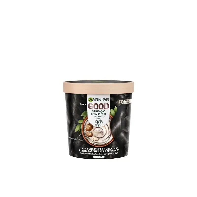 Garnier Good Colorazione Permanente Senza Ammoniaca, 90% Origine Naturale Tonalità 2.0 Nero Tartufo.