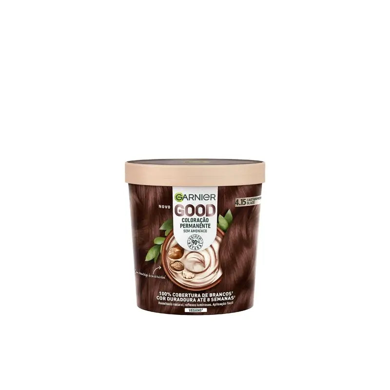 Garnier Good Colorazione Permanente Senza Ammoniaca, 90% Origine Naturale Tonalità 4.15 Castano Glacé.