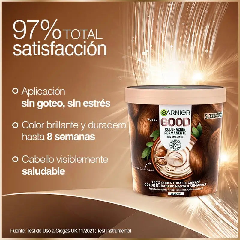 Garnier Good Colorazione Permanente Senza Ammoniaca, 90% Origine Naturale Tonalità 5.32 Tramonto Bruciato