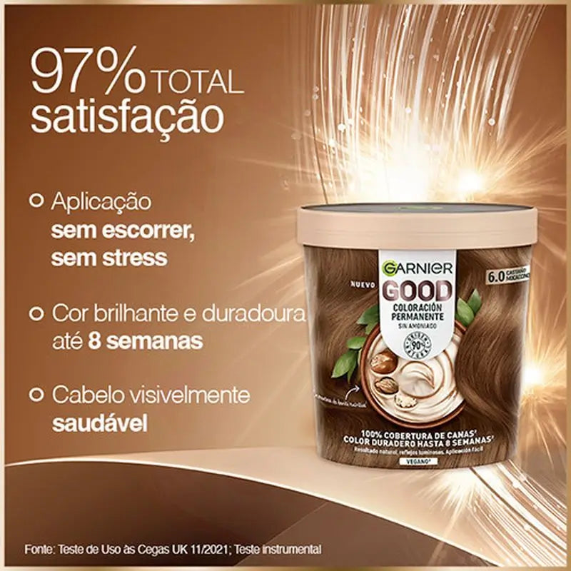 Garnier Good Colorazione permanente, senza ammoniaca, 90% origine naturale Tonalità 6.0 Mocaccino.