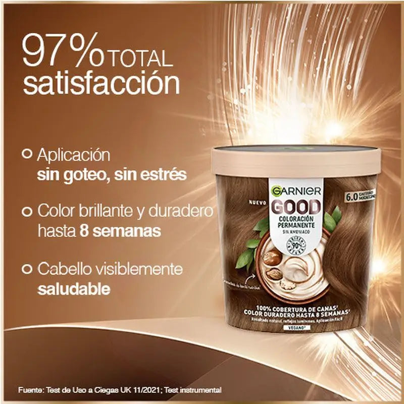 Garnier Good Colorazione permanente, senza ammoniaca, 90% origine naturale Tonalità 6.0 Mocaccino.