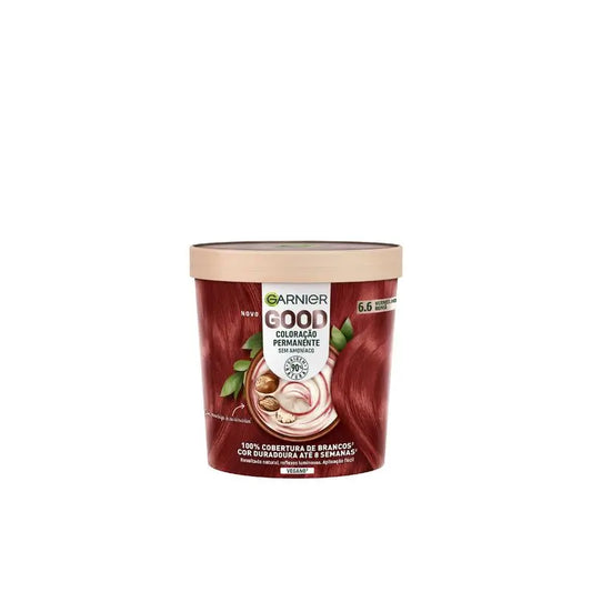 Garnier Good Colorazione Permanente Senza Ammoniaca, 90% Origine Naturale Tonalità 6.6 Rosso Melograno.