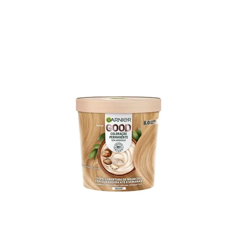 Garnier Good Colorazione Permanente Senza Ammoniaca, 90% Origine Naturale Tonalità 8.0 Biondo Miele.