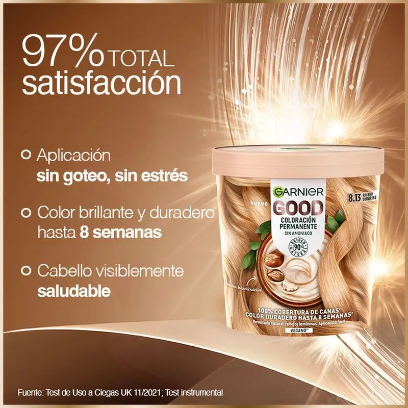 Garnier Good Colorazione Permanente Senza Ammoniaca, 90% Origine Naturale Tonalità 8.13 Beige Alba