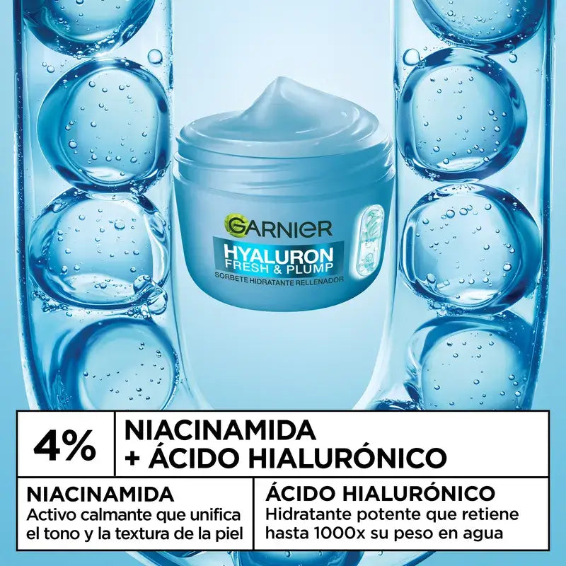 Garnier Hyaluron Fresh & Plump Sorbetto idratante rimpolpante, 85 ml