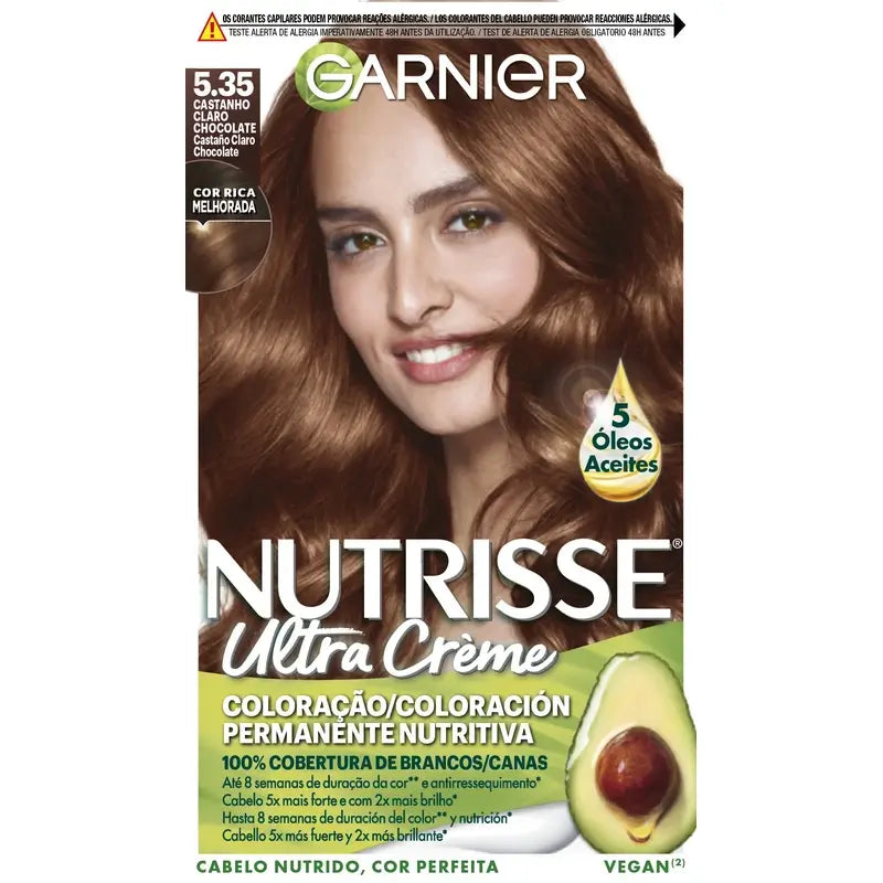 Garnier Nutrisse Colore permanente Colore marrone cioccolato tonalità 5,35 , 160 ml