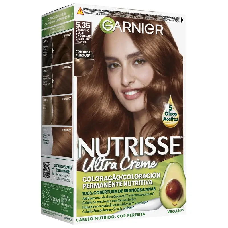 Garnier Nutrisse Colore permanente Colore marrone cioccolato tonalità 5,35 , 160 ml