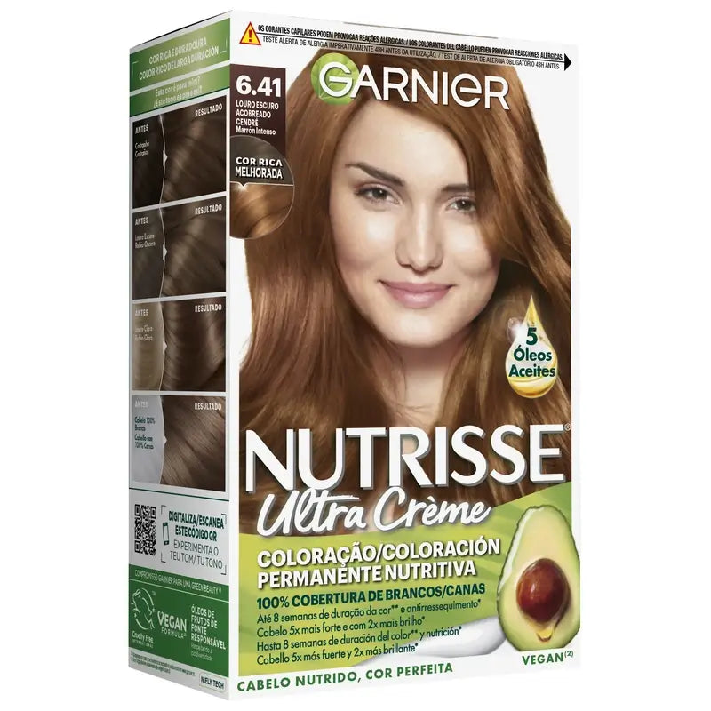 Garnier Nutrisse Colore Permanente Colore Marrone Intenso Tonalità 6,41 , 160 ml