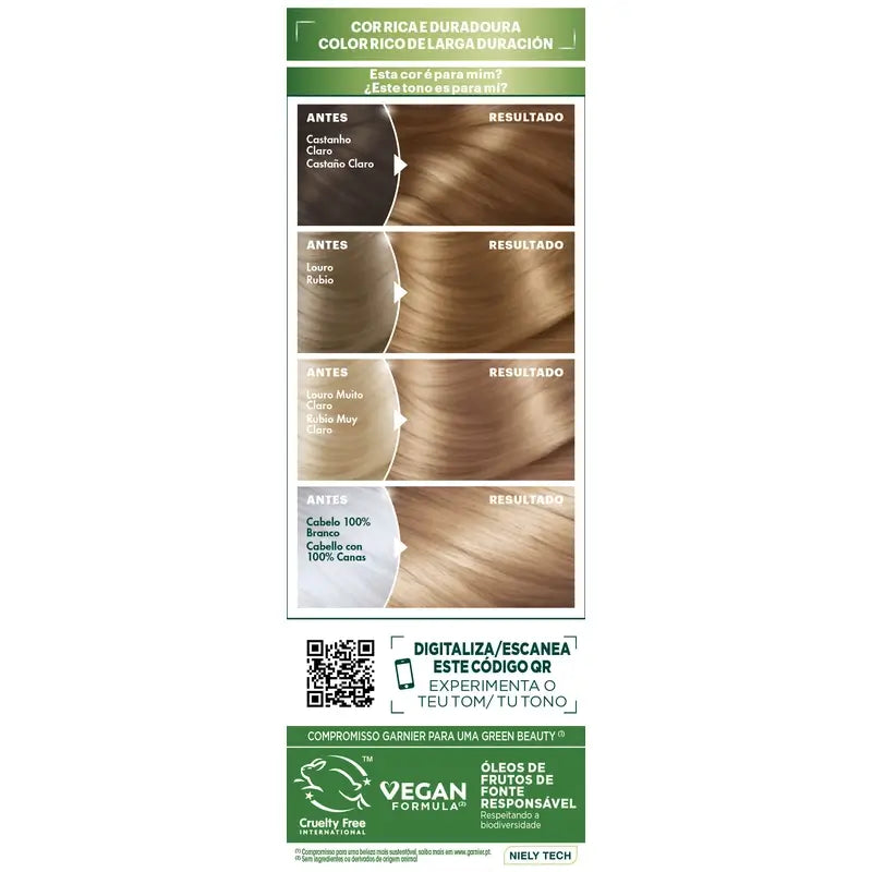 Garnier Nutrisse Biondo Dorato Colore Permanente per Capelli Tonalità 7,3 , 160 ml