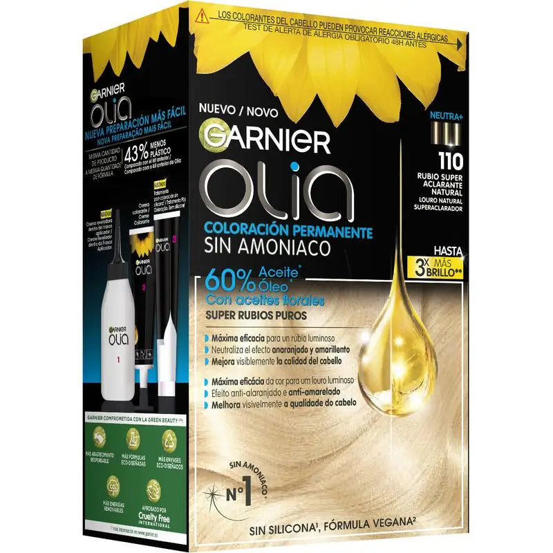 Garnier Olia Colorazione permanente senza ammoniaca con oli floreali naturali - Biondo naturale super schiarente Olia 110